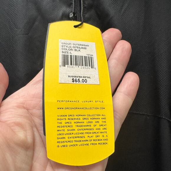 Greg Norman Golf Windbreaker Mens Large Black 1/2 Zip Pullover Activewear NEW - Picture 4 of 8